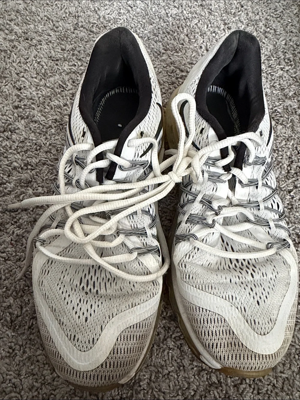 Nike Women’s White and Black Athletic Sneakers with Gum Outsole
